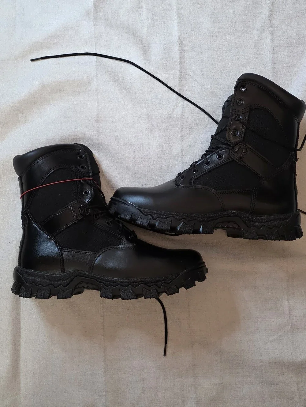 Rocky Boots Alpha Force 2173 Men's Size 11 Black Waterproof Side Zip Duty Boots